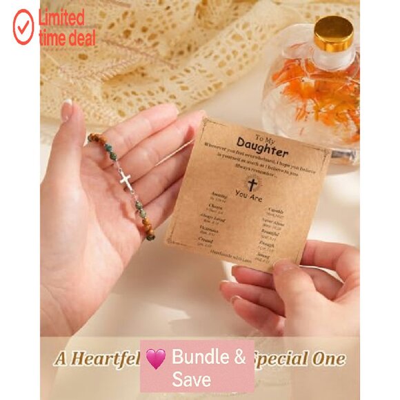 Inspirational Cross Charm Bracelet Adjustable 6.5-10" Stainless Steel - Picture 5 of 8